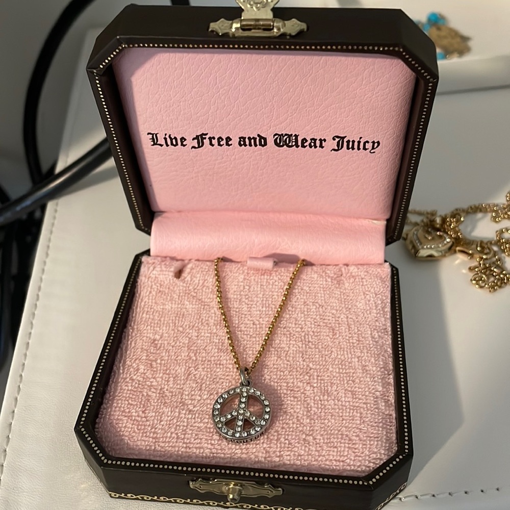 Juicy Couture peace sign necklace